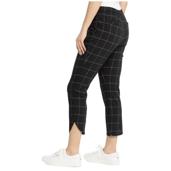 Marine Layer Womens Black & White Grid Check Tapered Pants size Small - Picture 1 of 14